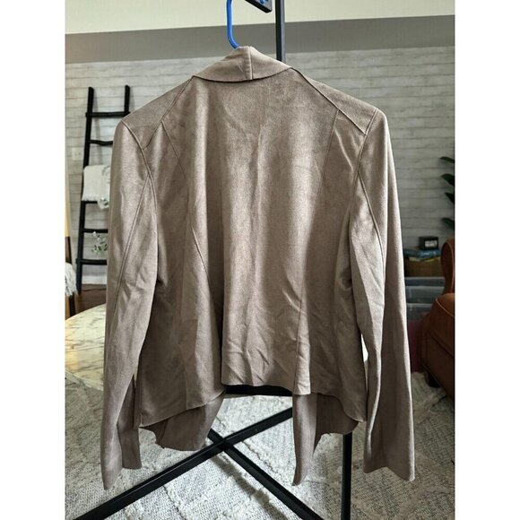 BlankNYC Brown Faux Suede Drape Front Jacket Womens Size Medium - Picture 3 of 6